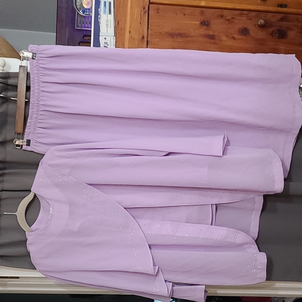 VTG? Hosanna Design USA Womens Formal 3 Pc‎ Dress Mother of Bride Lavender Sz L